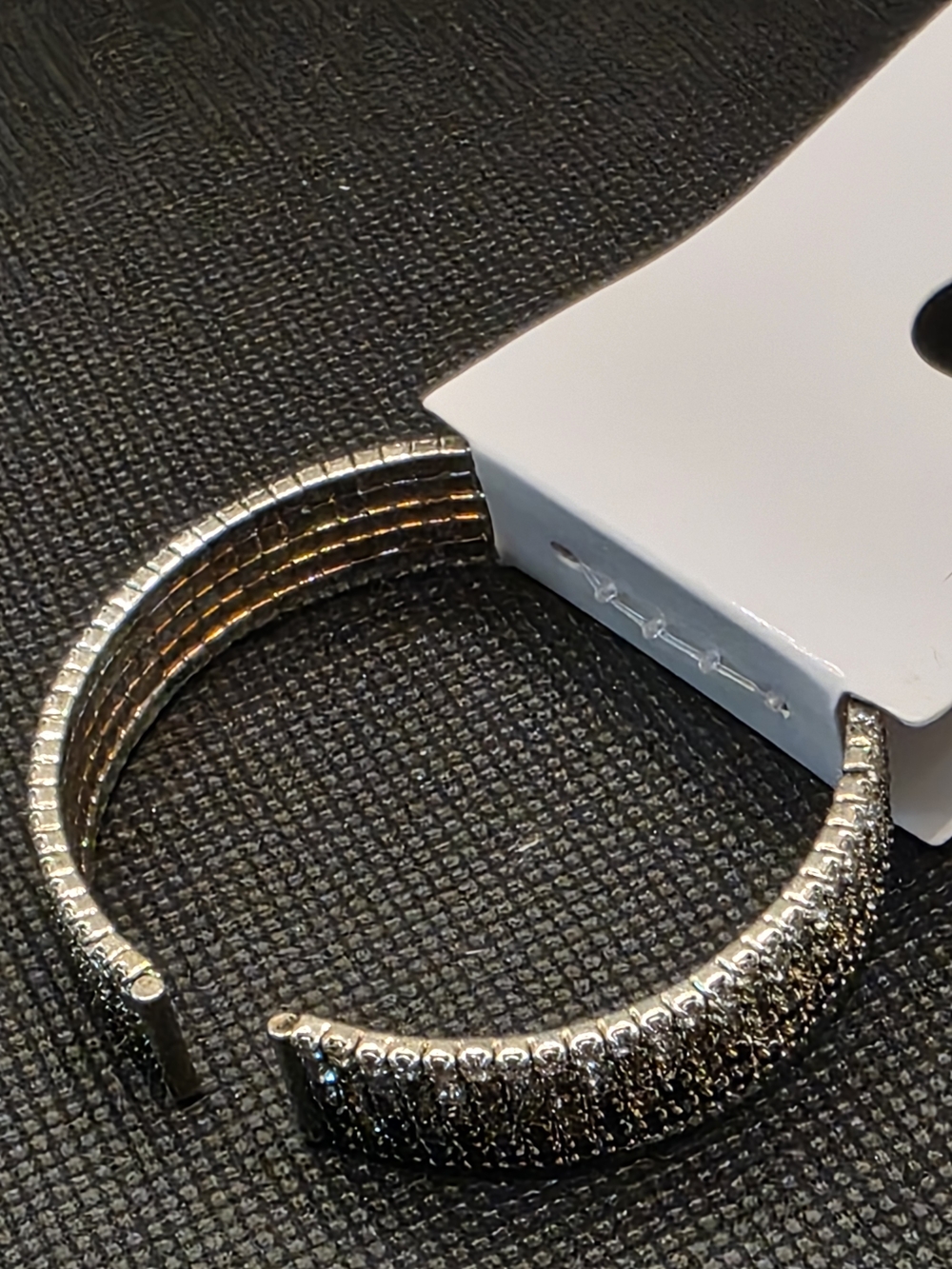 Gap Rhinestone Cuff Bracelet Multi Colored Sparkle Black To Clear